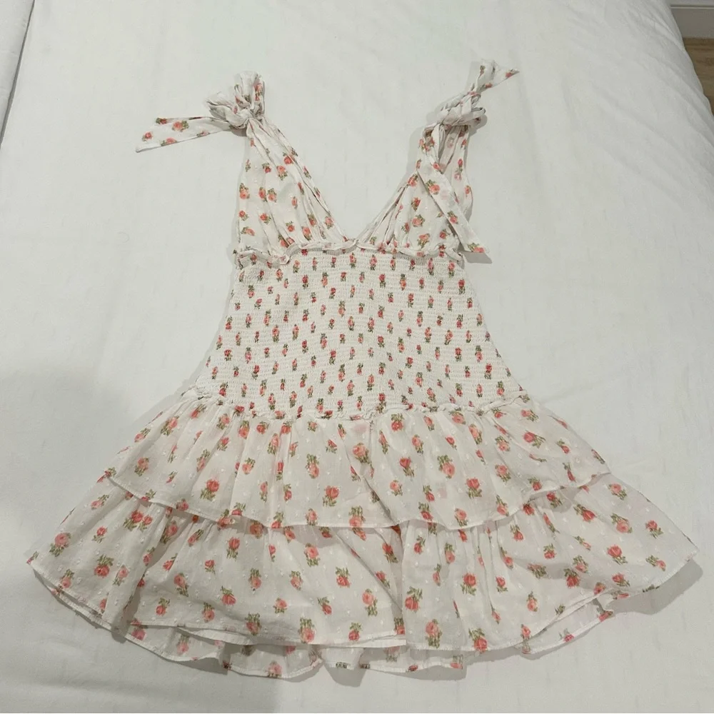 LoveShackFancy Rossi Floral Mini Dress (Small) - Picture 5 of 9